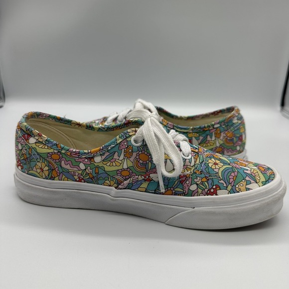 Vans Shoes Womens Size 7 Multicolor Floral Mushroom Psychedelic Canvas Sneakers - Picture 7 of 11